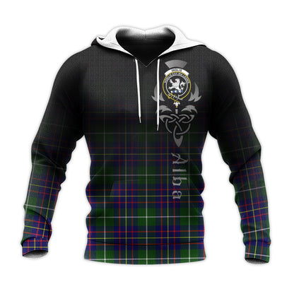 Printivon Inglis Modern Tartan Crest Alba Celtic Hoodie