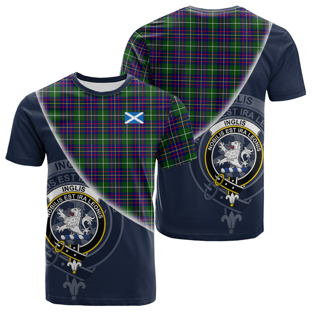 Printivon Inglis Modern Tartan Scottish Crest T Shirt