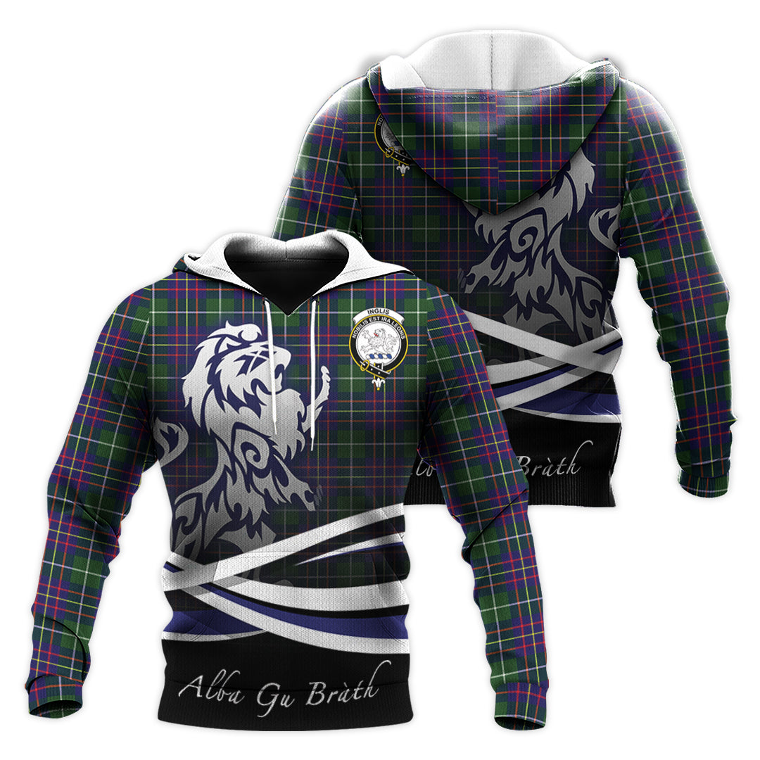 Printivon Inglis Modern Tartan Scottish Lion Hoodie