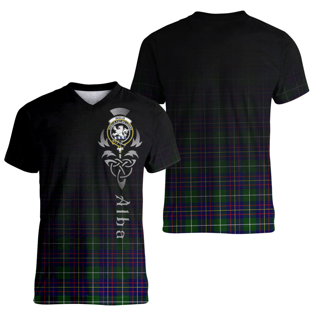 Printivon Inglis Modern Tartan Crest Alba Celtic T Shirt