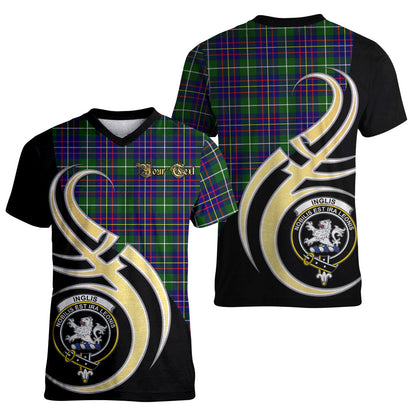Printivon Inglis Modern Tartan Crest Believe In Me T Shirt