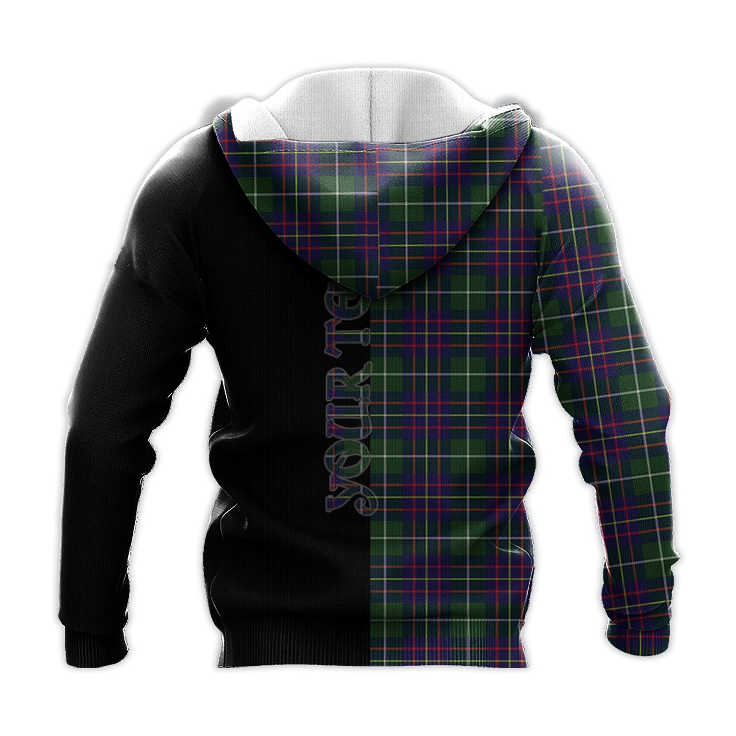 Printivon Inglis Modern Tartan Personalize Half Hoodie