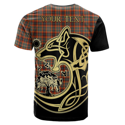 Printivon Innes Ancient Crest Celtic Wolf Tartan T Shirt Custom Your Text