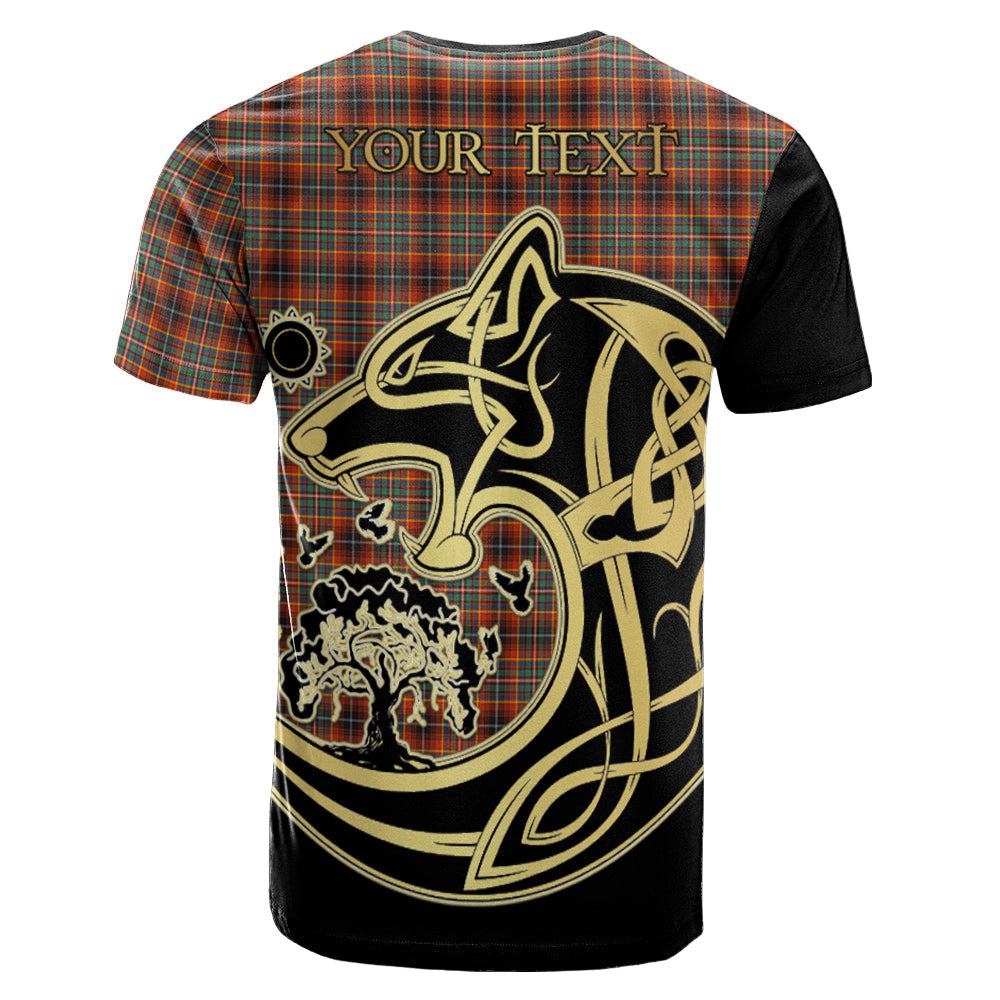 Printivon Innes Ancient Crest Celtic Wolf Tartan T Shirt Custom Your Text