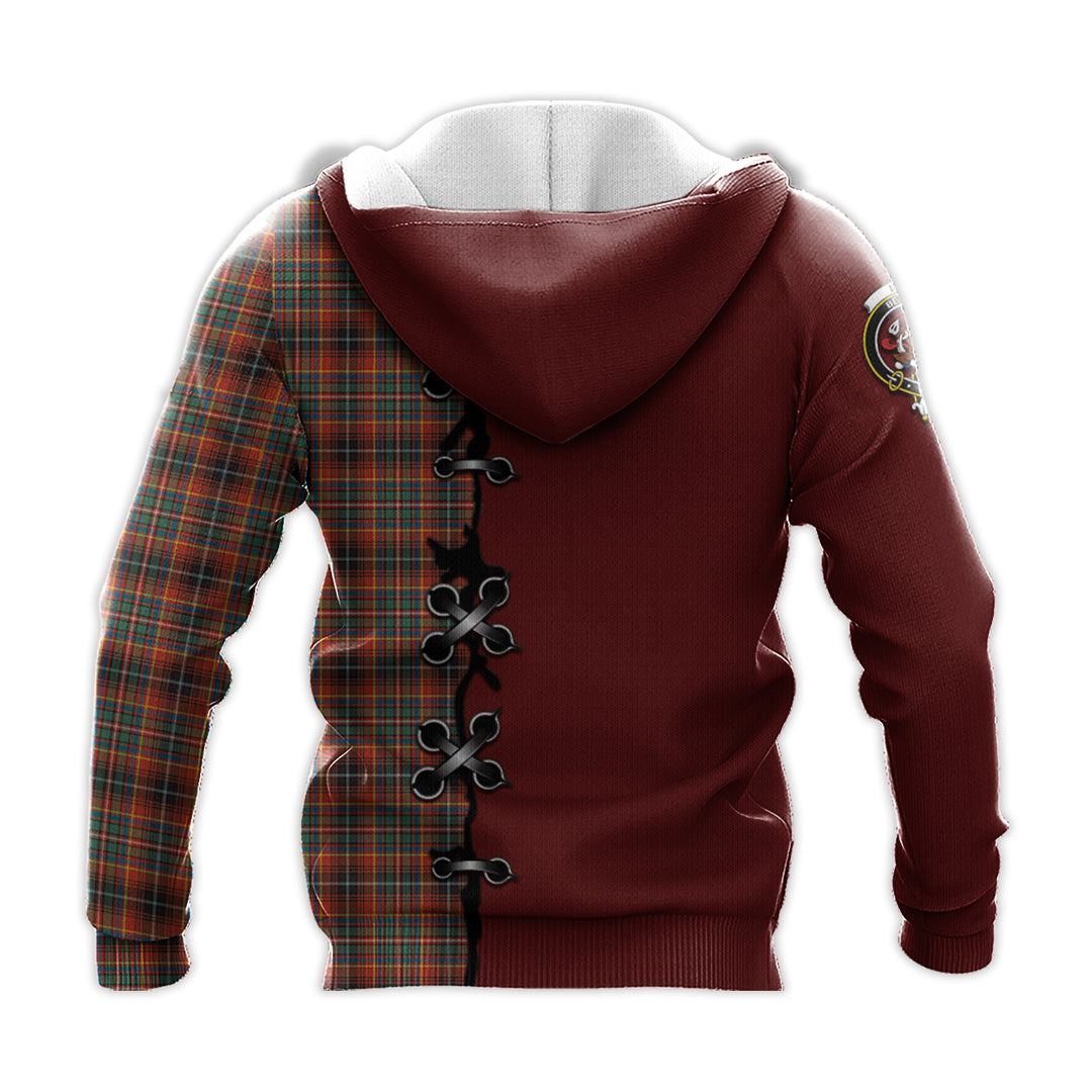 Printivon Innes Ancient Tartan Hoodie Lion Rampant And Celtic Thistle Style