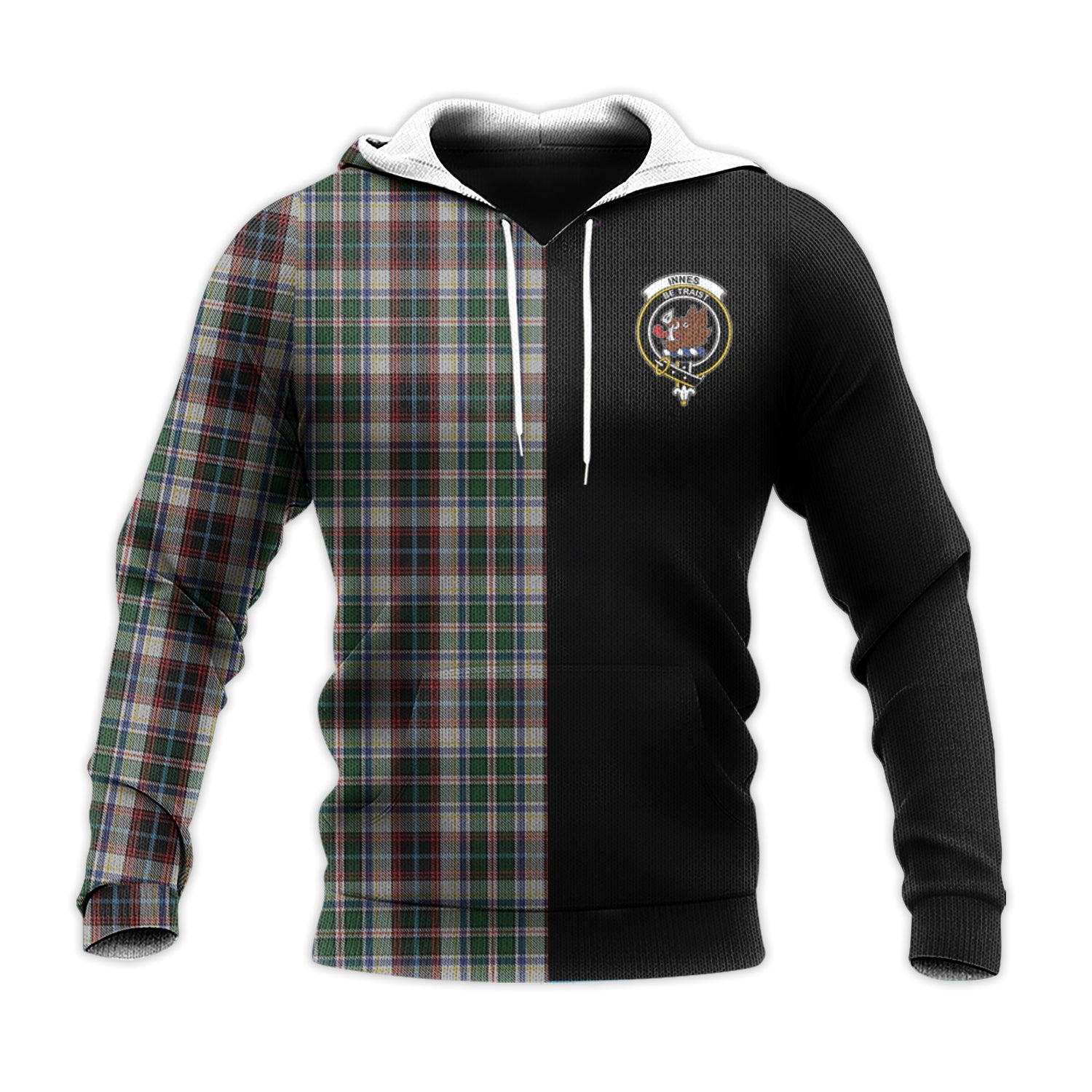 Printivon Innes Dress Tartan Personalize Half Hoodie