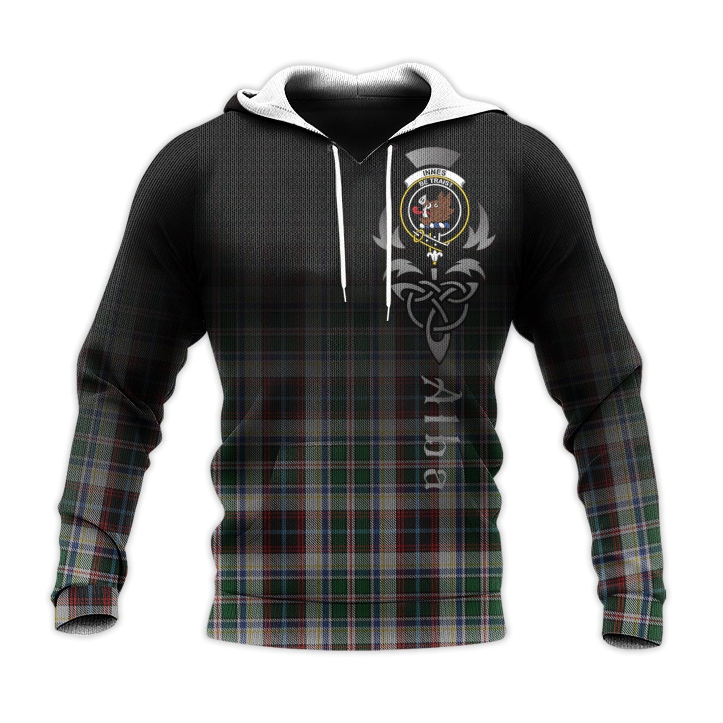Printivon Innes Dress Tartan Crest Alba Celtic Hoodie