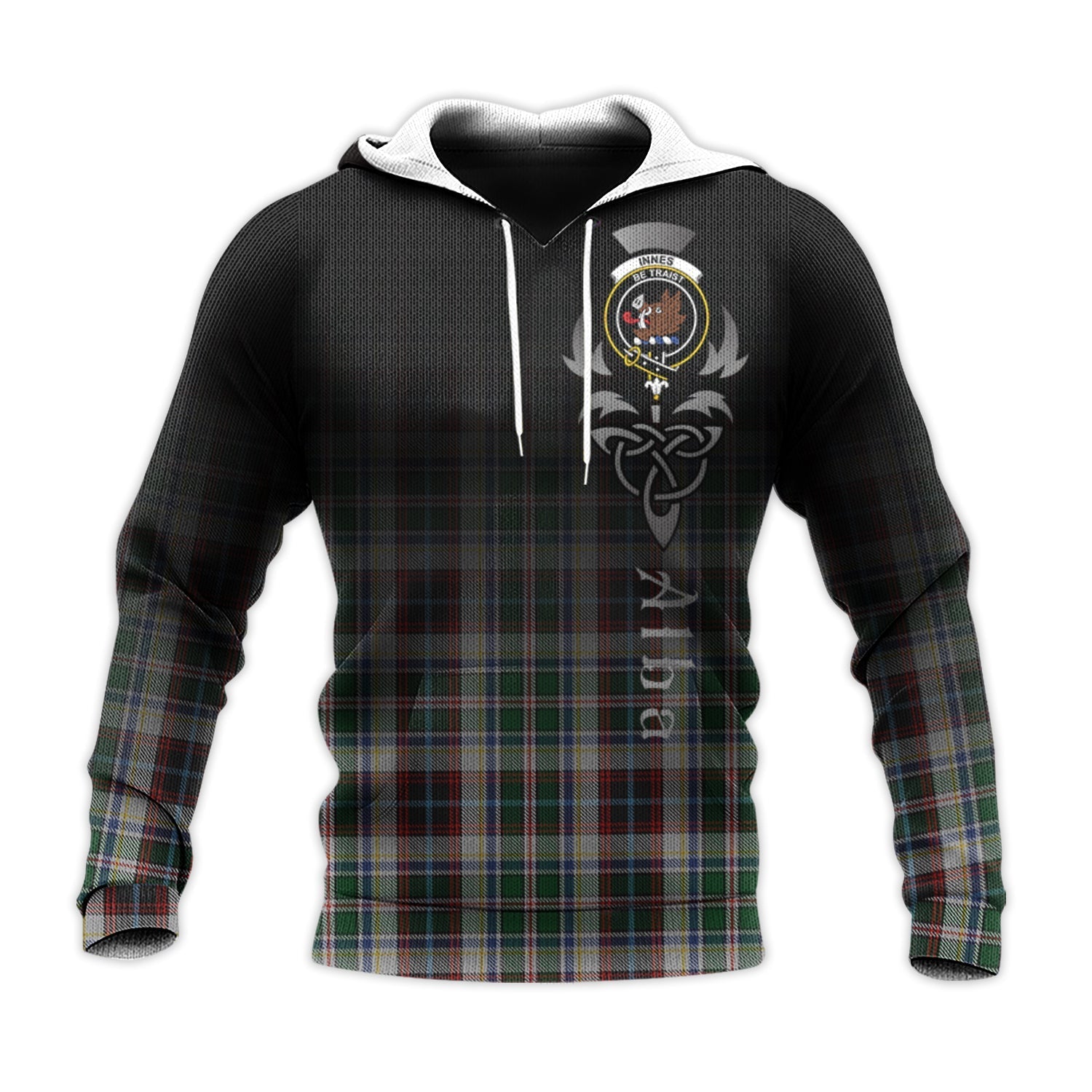 Printivon Innes Dress Tartan Crest Alba Celtic Hoodie