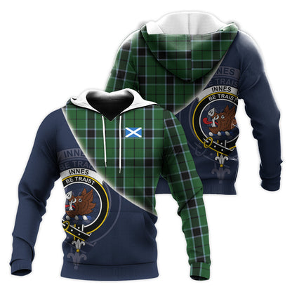 Printivon Innes Hunting Tartan Scottish Crest Hoodie