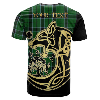 Printivon Innes Hunting Crest Celtic Wolf Tartan T Shirt Custom Your Text