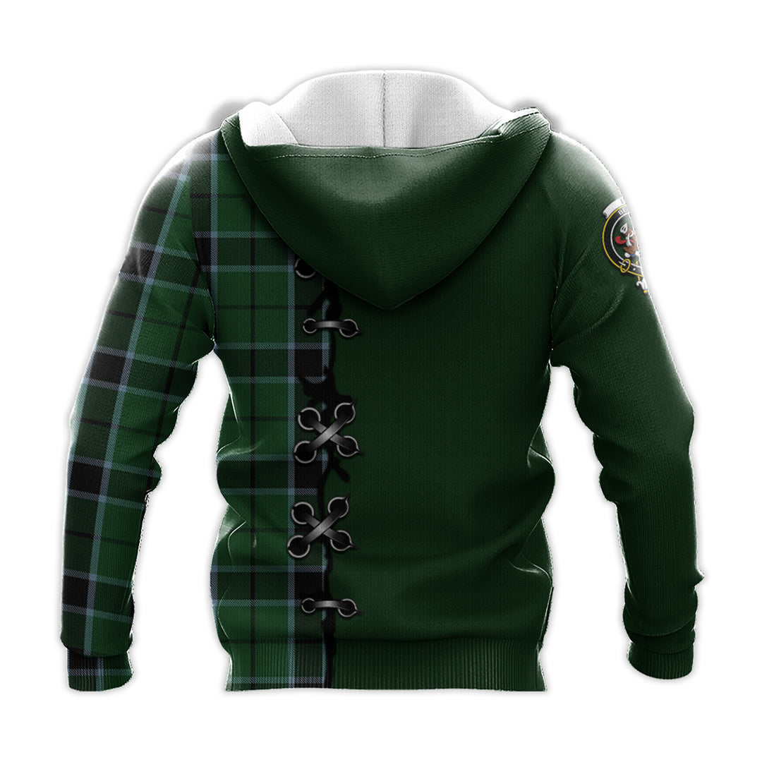 Printivon Innes Hunting Tartan Hoodie Lion Rampant And Celtic Thistle Style
