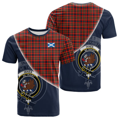 Printivon Innes Modern Tartan Scottish Crest T Shirt