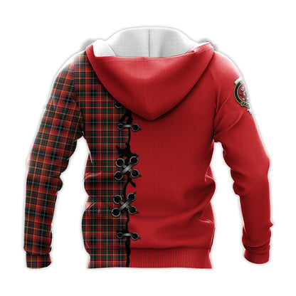 Printivon Innes Modern Tartan Hoodie Lion Rampant And Celtic Thistle Style
