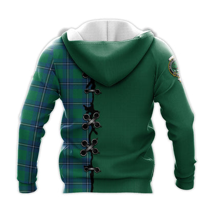 Printivon Irvine Ancient Tartan Hoodie Lion Rampant And Celtic Thistle Style