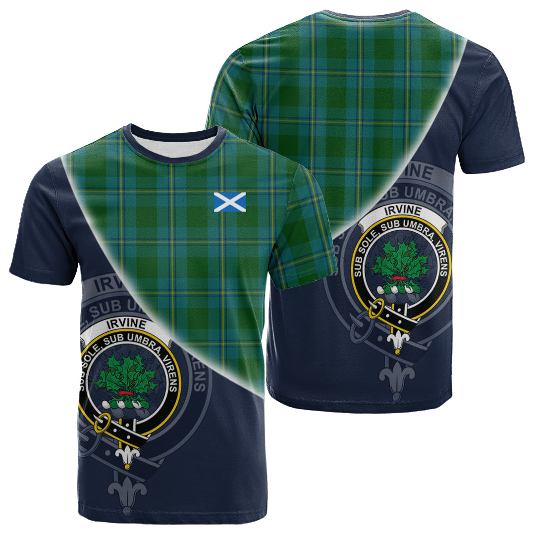 Printivon Irving of Bonshaw Tartan Scottish Crest T Shirt
