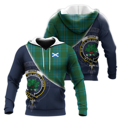 Printivon Irving Of Bonshaw Tartan Scottish Crest Hoodie