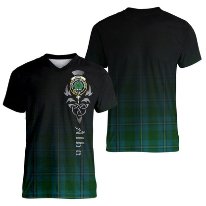 Printivon Irving of Bonshaw Tartan Crest Alba Celtic T Shirt