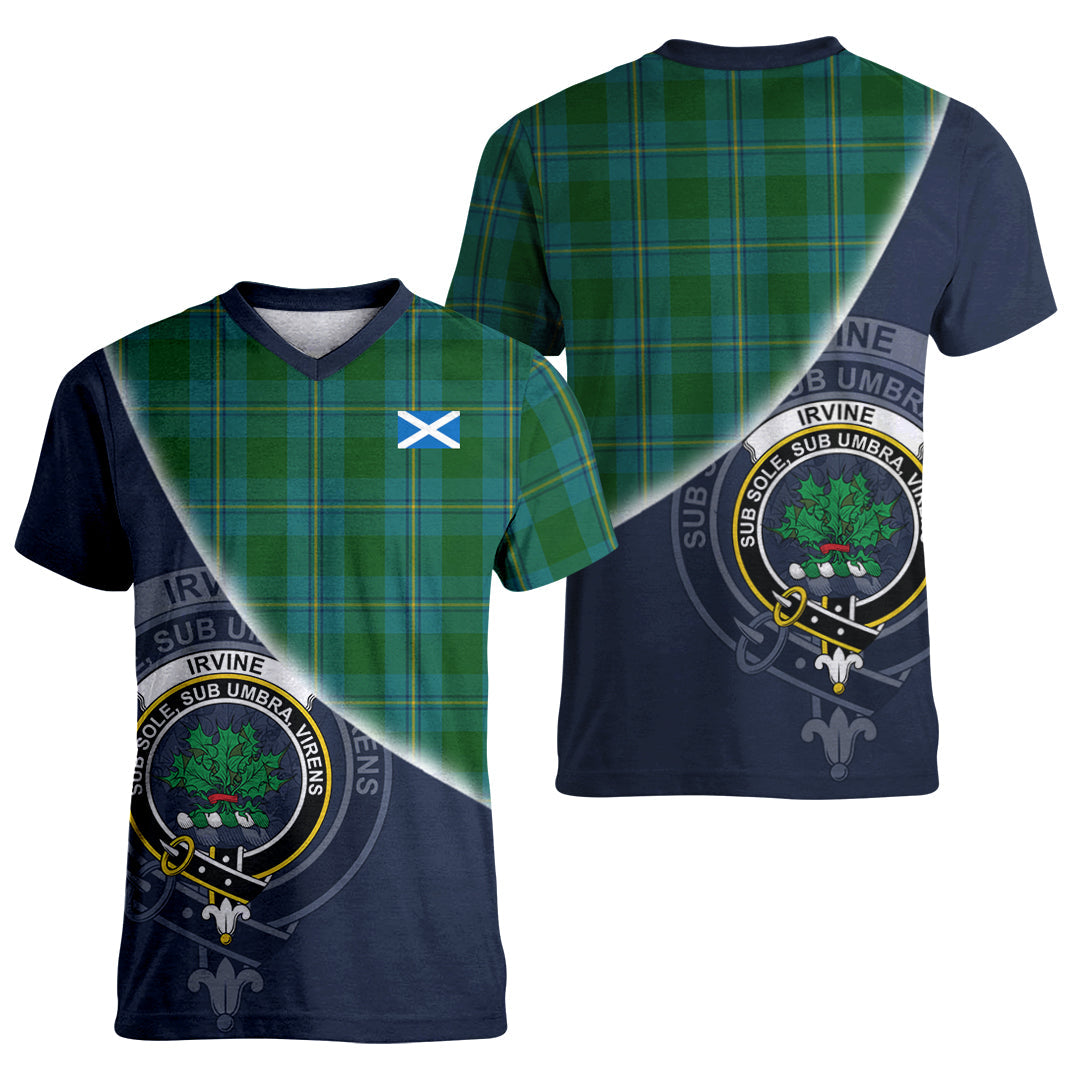 Printivon Irving of Bonshaw Tartan Scottish Crest T Shirt