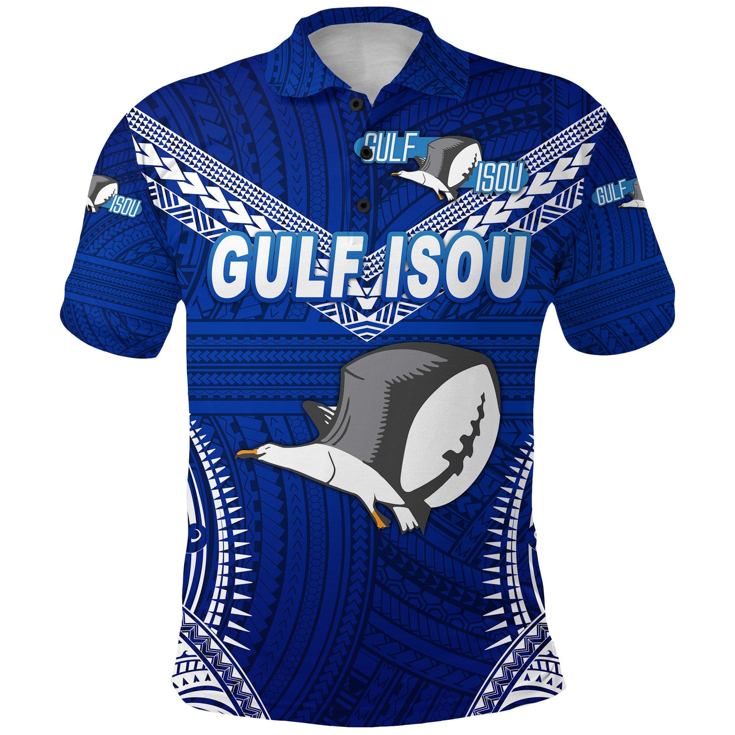 Papua New Guinea PRK Gulf Isou Polo Shirt Rugby Original Style - Blue