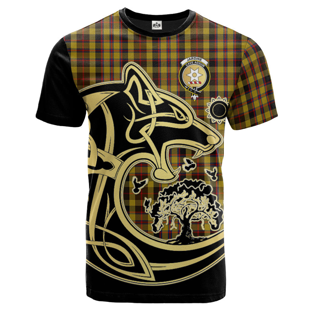 Printivon Jardine Crest Celtic Wolf Tartan T Shirt Custom Your Text