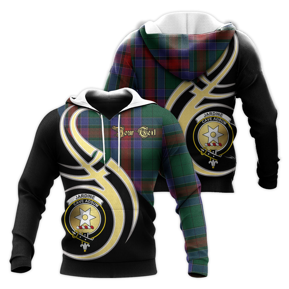Printivon Jardine Dress Clan Believe In Me Crest Tartan Knitted Hoodie Custom Your Text