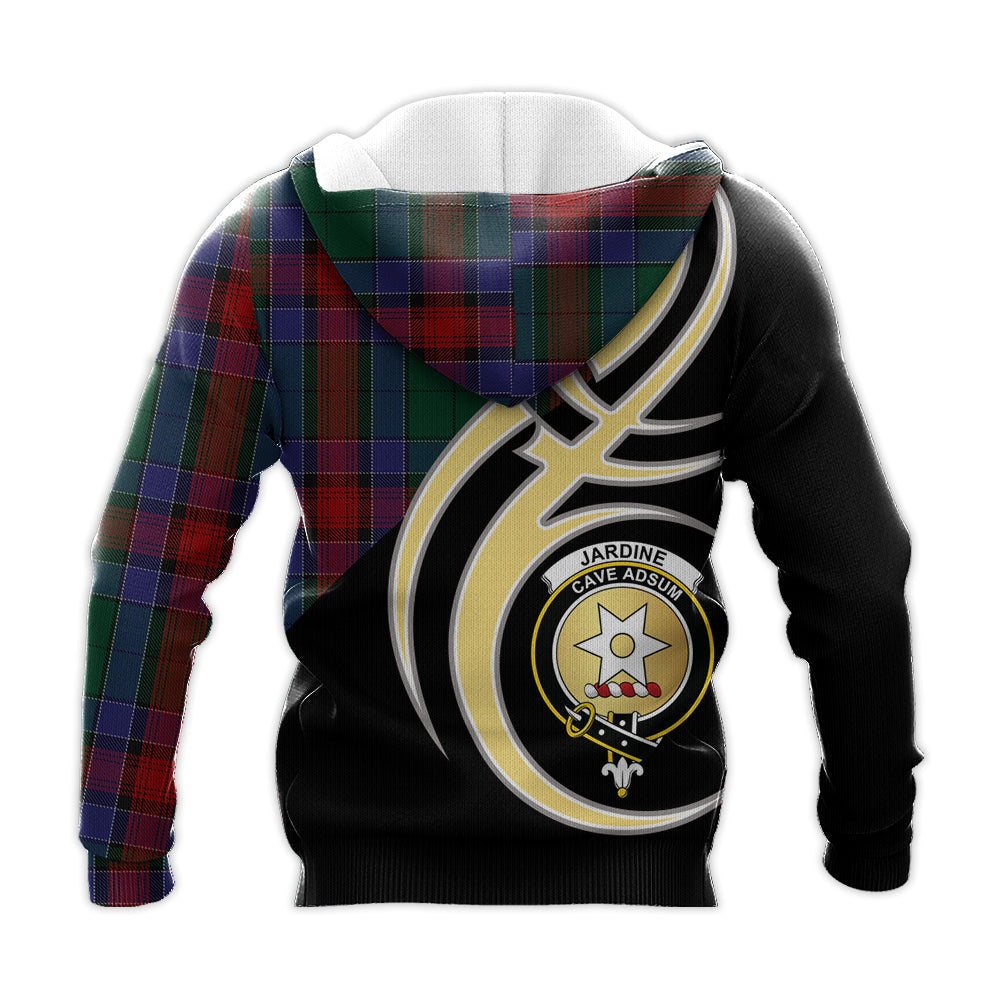 Printivon Jardine Dress Clan Believe In Me Crest Tartan Knitted Hoodie Custom Your Text