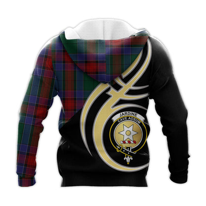 Printivon Jardine Dress Clan Believe In Me Crest Tartan Knitted Hoodie Custom Your Text