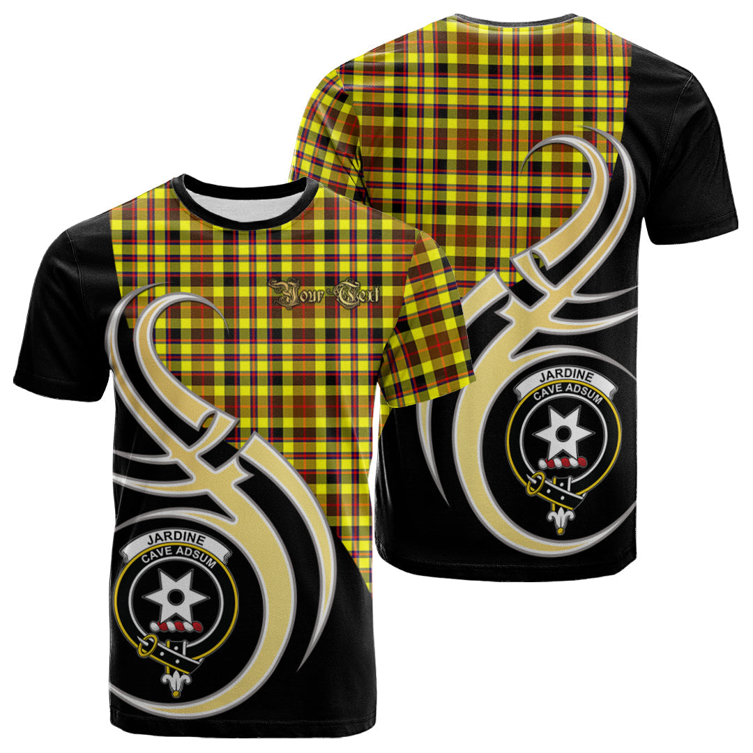 Printivon Jardine Modern Tartan Crest Believe In Me T Shirt