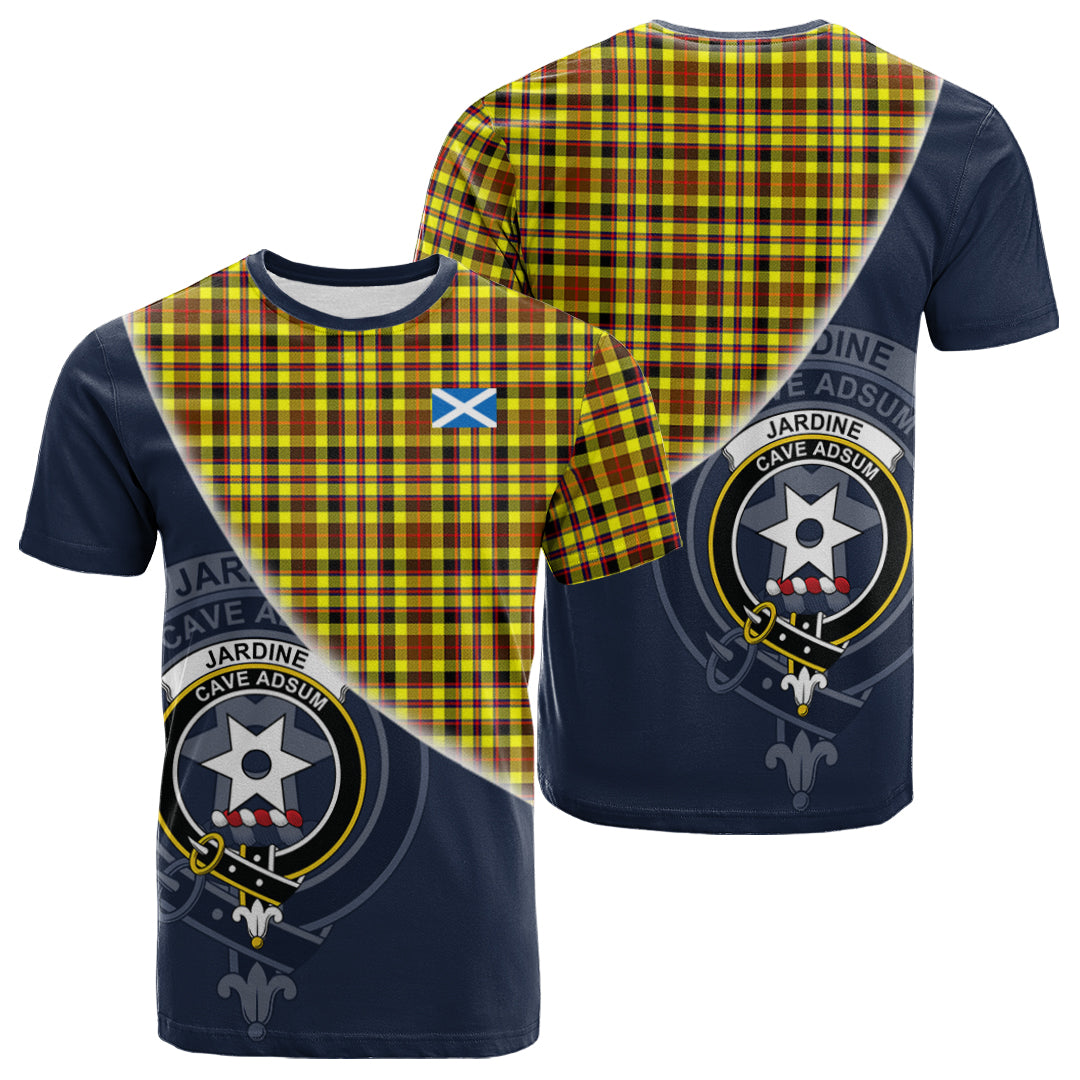 Printivon Jardine Modern Tartan Scottish Crest T Shirt