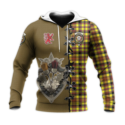 Printivon Jardine Modern Tartan Hoodie Lion Rampant And Celtic Thistle Style