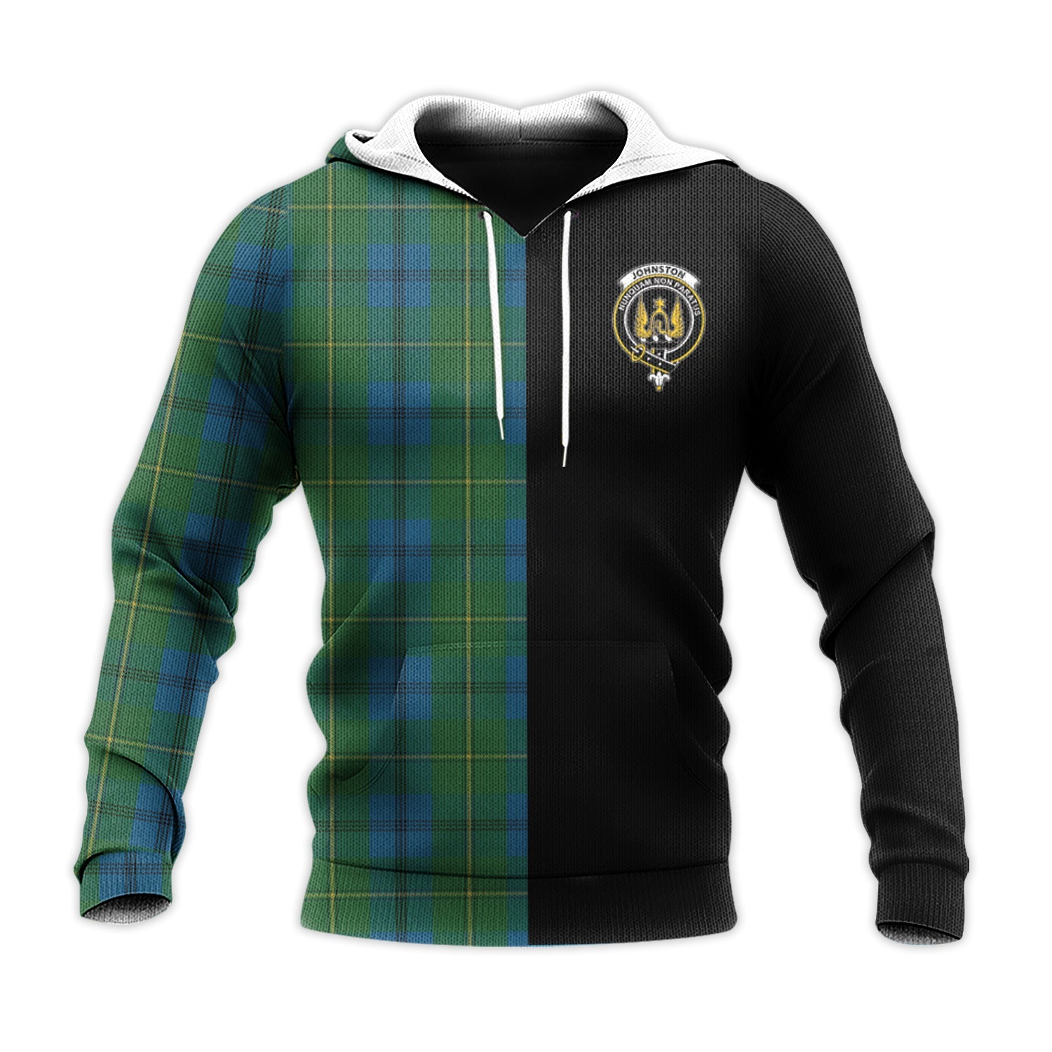 Printivon Johnston Tartan Personalize Half Hoodie