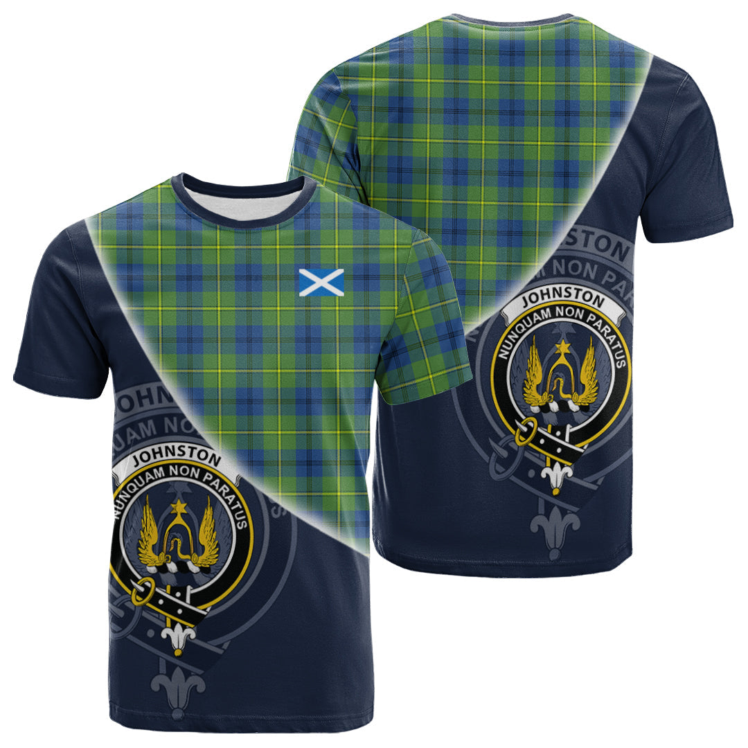 Printivon Johnston Ancient Tartan Scottish Crest T Shirt