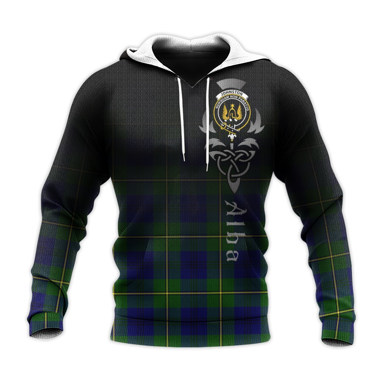 Printivon Johnston Modern Tartan Crest Alba Celtic Hoodie