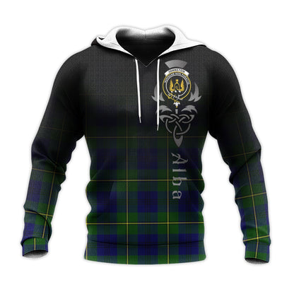 Printivon Johnston Modern Tartan Crest Alba Celtic Hoodie