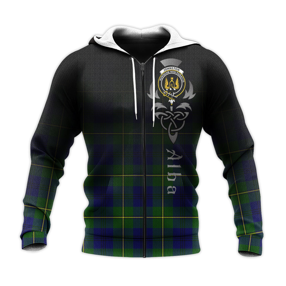 Printivon Johnston Modern Tartan Crest Alba Celtic Hoodie