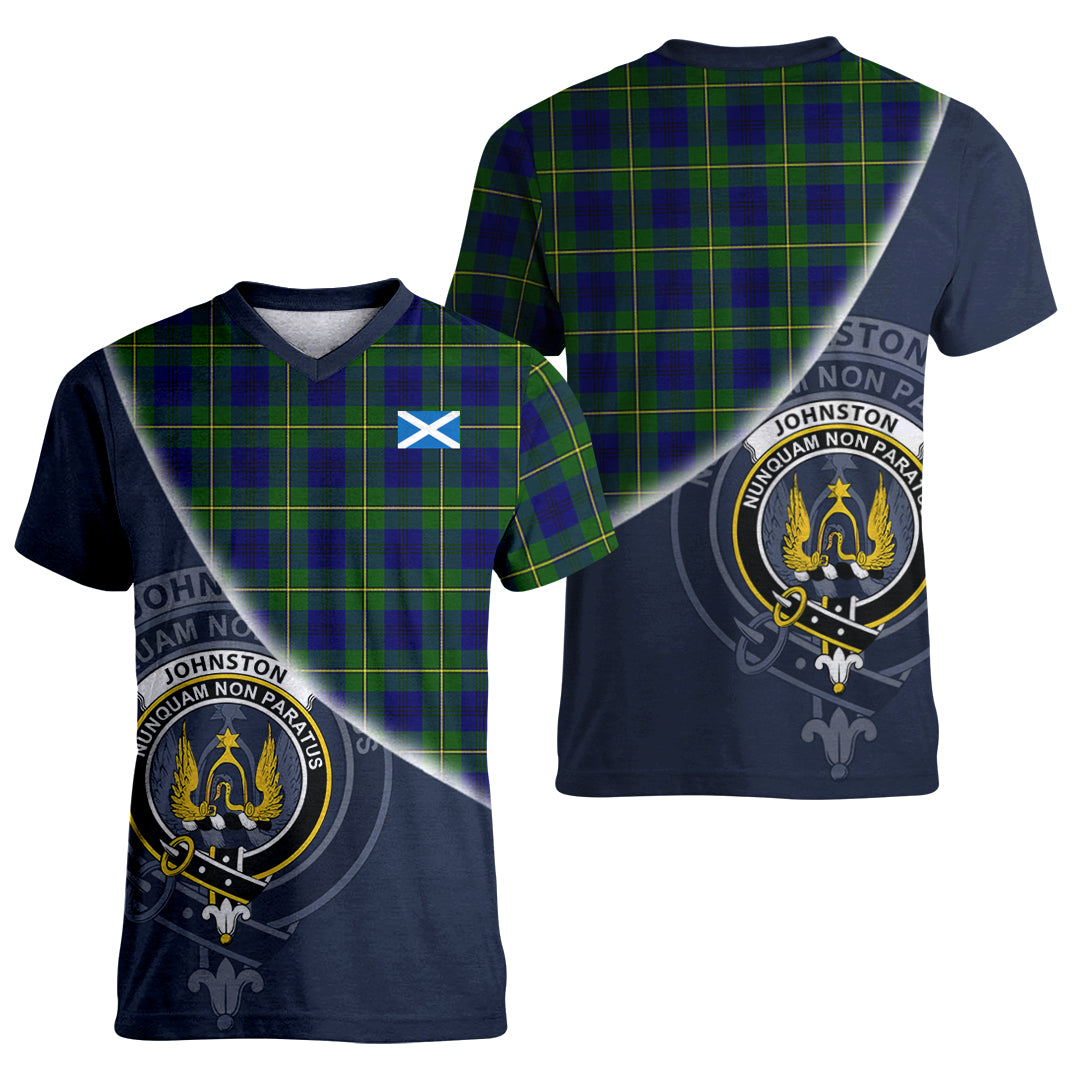 Printivon Johnston Modern Tartan Scottish Crest T Shirt
