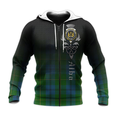 Printivon Johnstone Tartan Crest Alba Celtic Hoodie