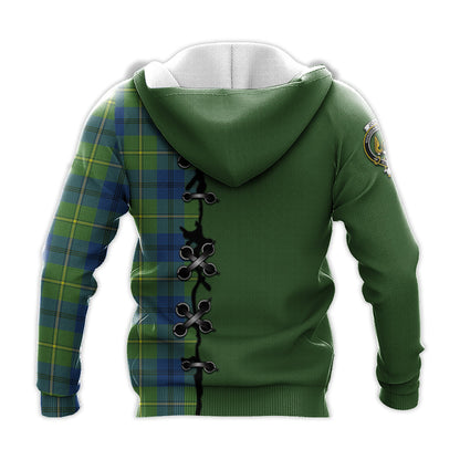 Printivon Johnstone Ancient Tartan Hoodie Lion Rampant And Celtic Thistle Style