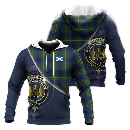 Printivon Johnstone Modern Tartan Scottish Crest Hoodie