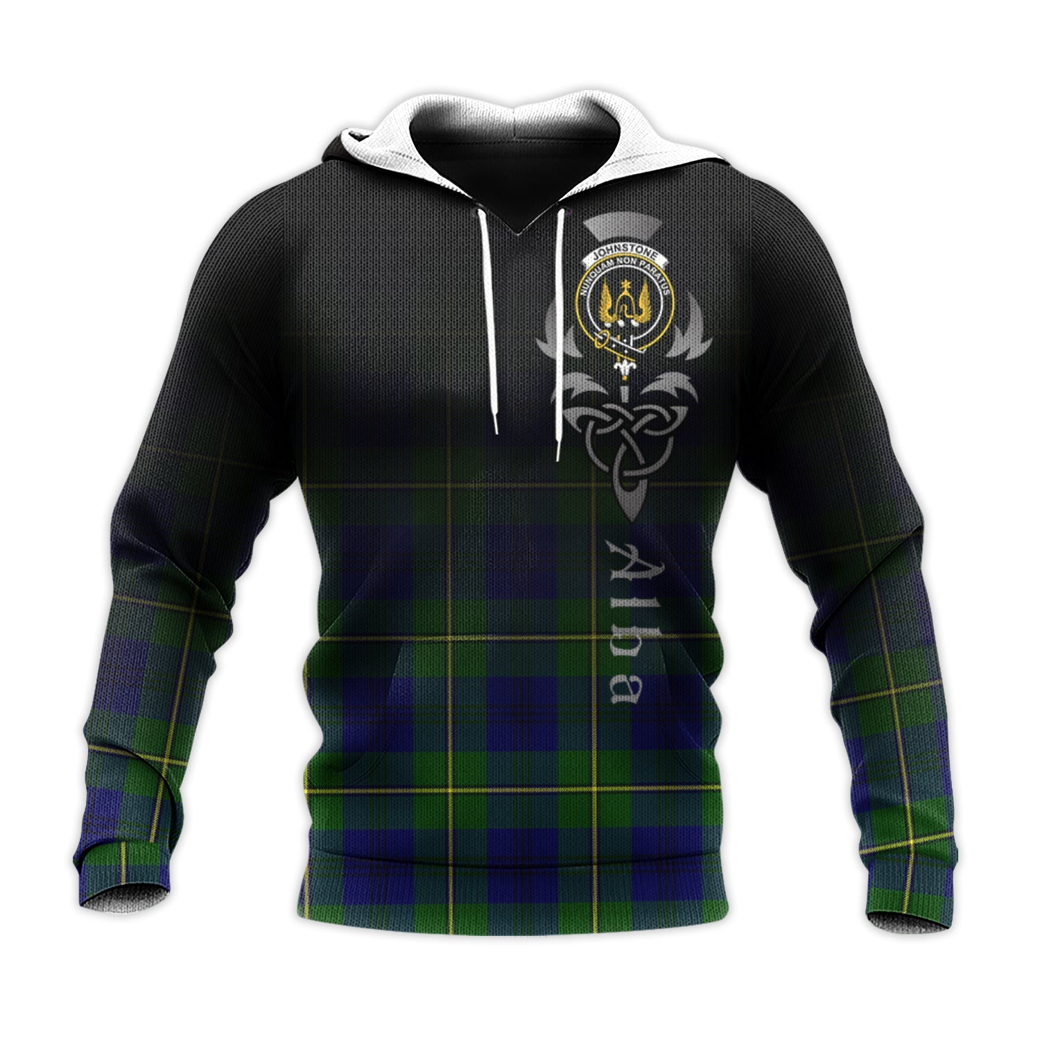 Printivon Johnstone Modern Tartan Crest Alba Celtic Hoodie