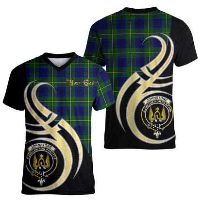 Printivon Johnstone Modern Tartan Crest Believe In Me T Shirt