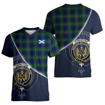 Printivon Johnstone Modern Tartan Scottish Crest T Shirt