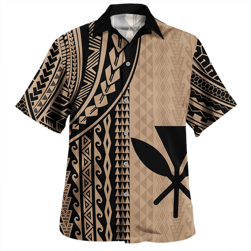 Hawaii Hawaiian Shirt Kanaka Maoli Polynesian Tattoo Island Polynesian Tribal Gold Hawaii Shirt