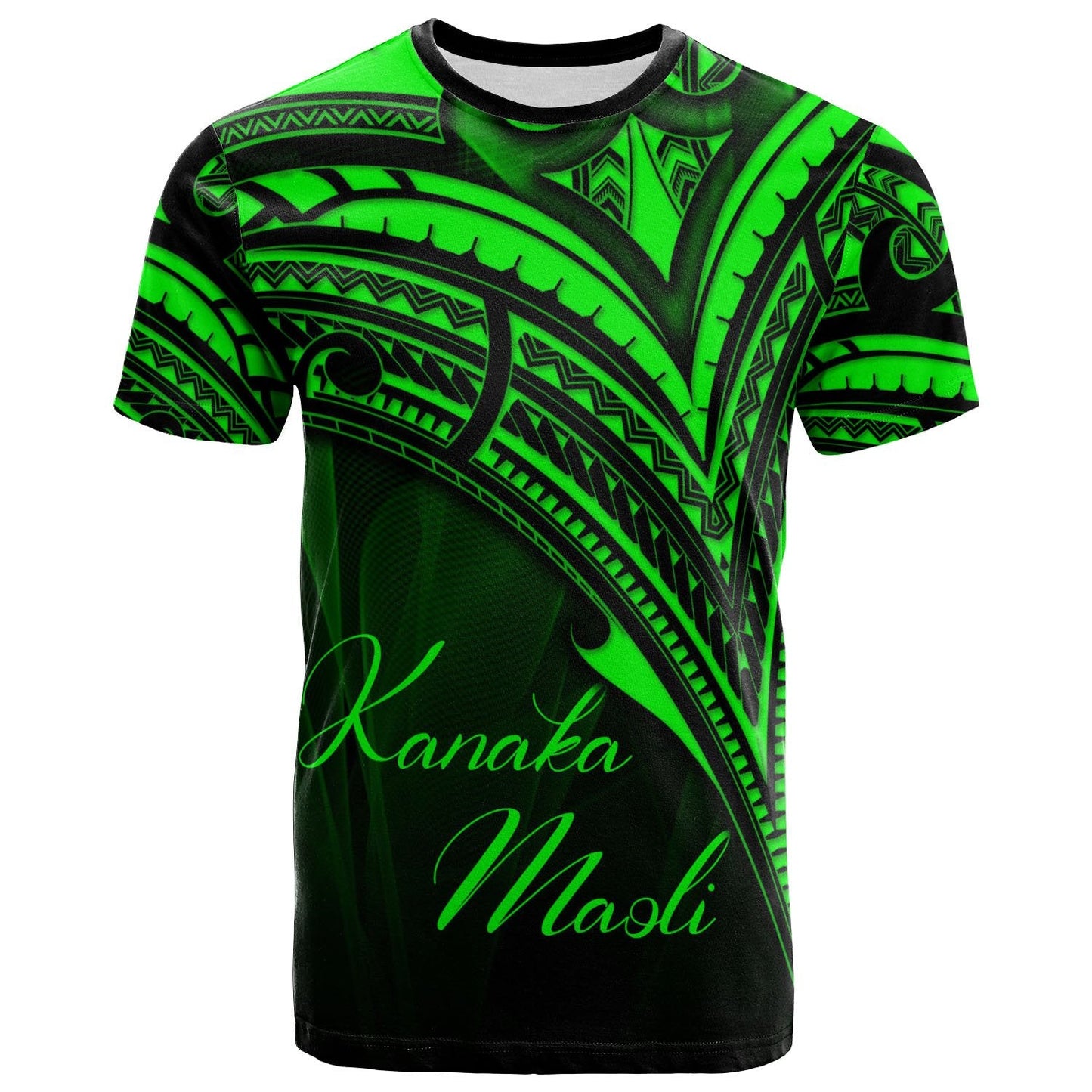 Hawaii Kanaka Maoli T - Shirt - Green Color Cross Style
