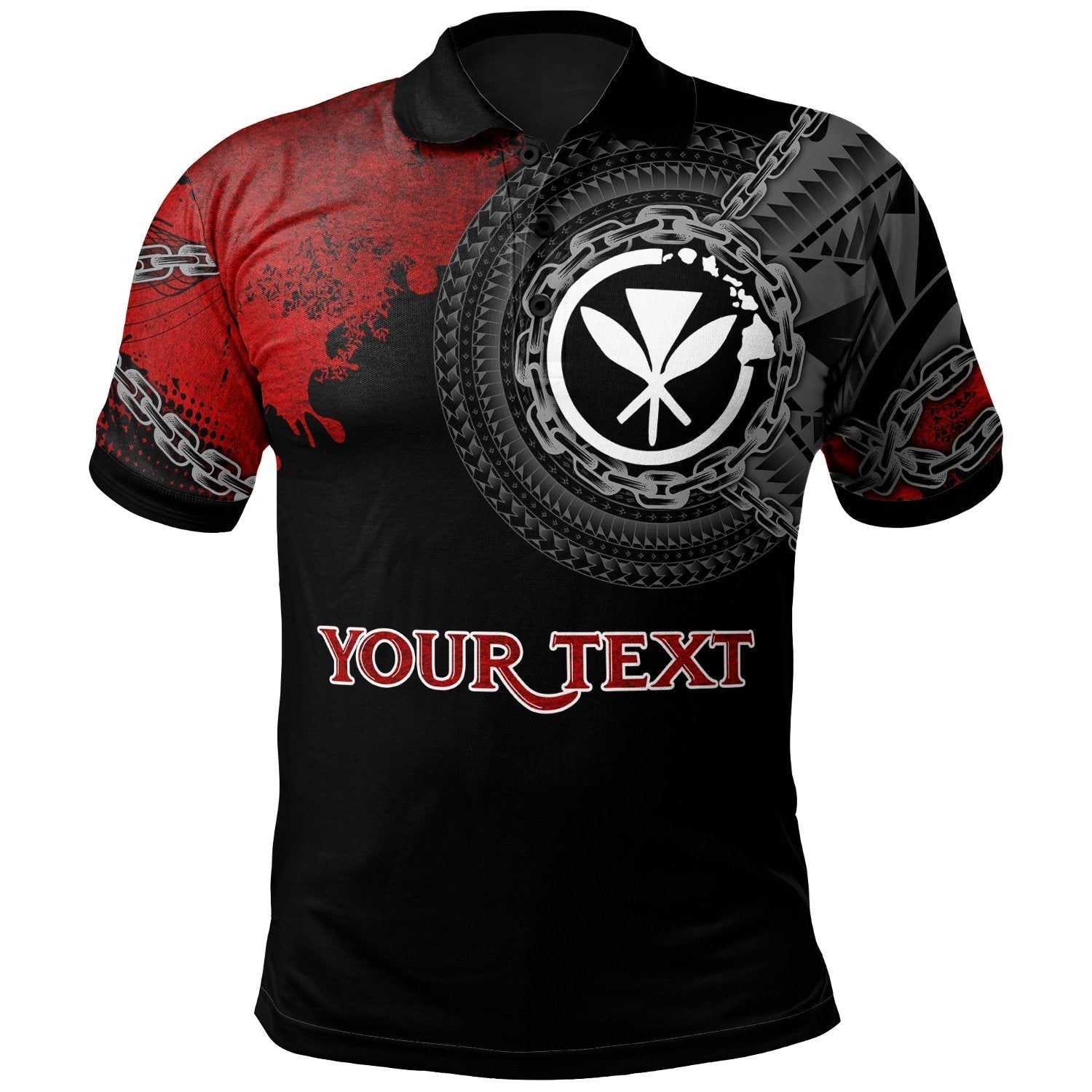 Hawaii Kanaka Maoli Polynesian Personalised Polo Shirt - Polynesian Chain Style