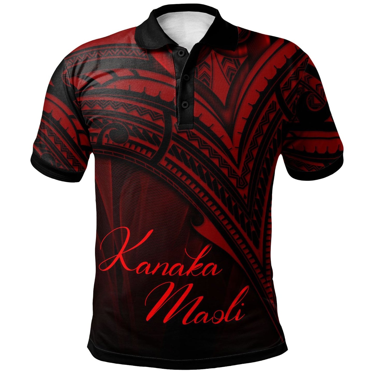 Hawaii Kanaka Maoli Polo Shirt - Red Color Cross Style