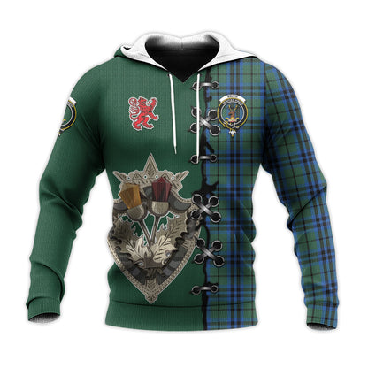 Printivon Keith Tartan Hoodie Lion Rampant And Celtic Thistle Style