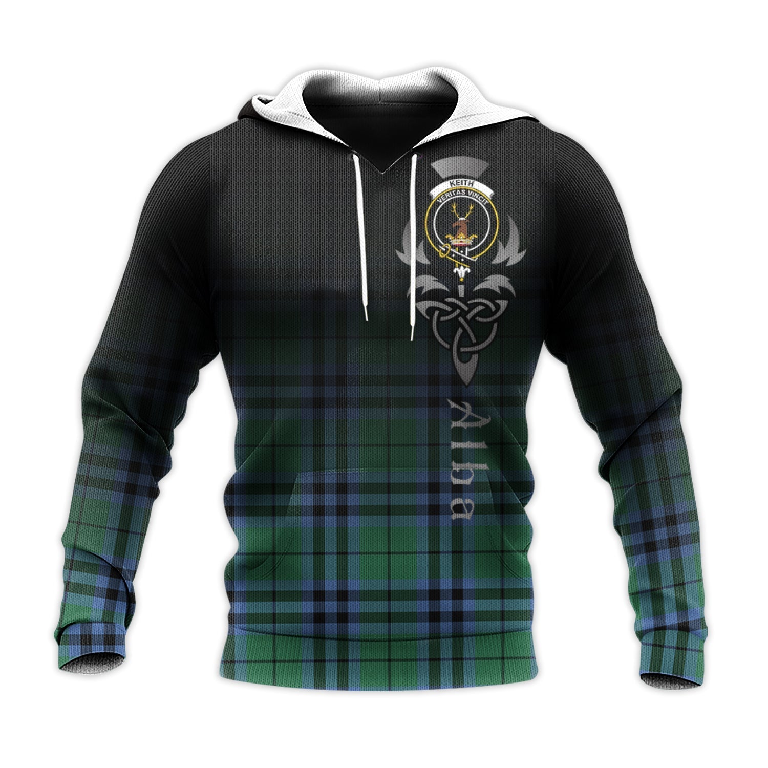 Printivon Keith Ancient Tartan Crest Alba Celtic Hoodie