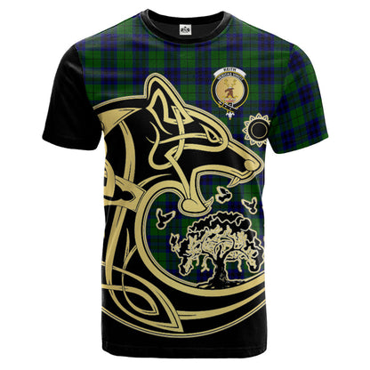 Printivon Keith Modern Crest Celtic Wolf Tartan T Shirt Custom Your Text