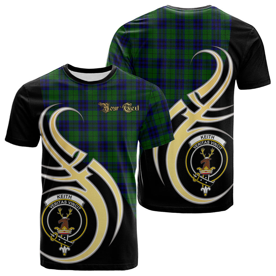 Printivon Keith Modern Tartan Crest Believe In Me T Shirt